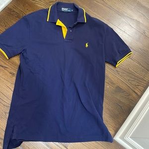 Polo Ralph Lauren yellow trimmed cotton polo size medium